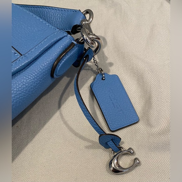 Coach Chaise Pebbled Blue Crossbody Bag - Picture 7 of 11